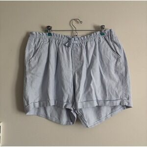 Old Navy Plus Size 16 Regular Linen Shorts Blue‎ Spring Summer Coastal Casual